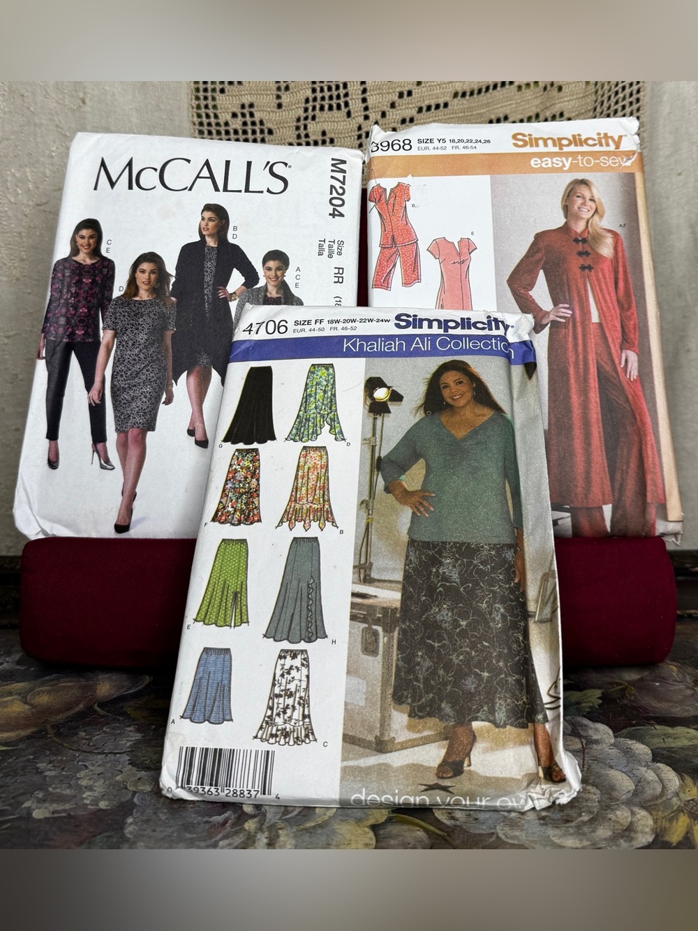Lot of 3 Simplicity Easy Sew & McCalls Uncut Patterns Women's 18W - 24W